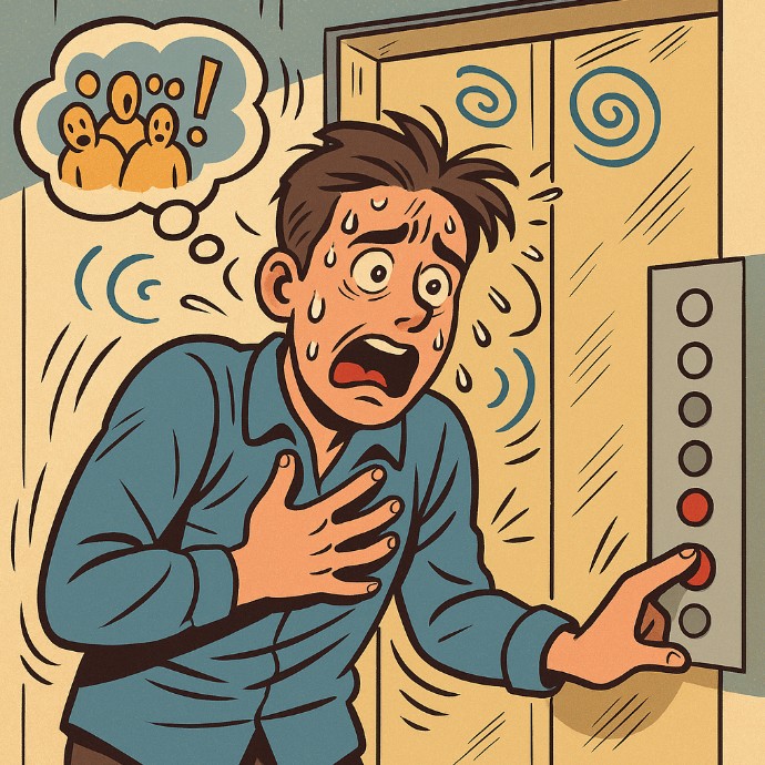 공황발작이 와서 힘들어하는 사람의 이미지