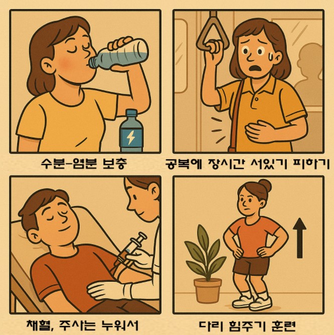 미주신경성실신예방법 4컷만화