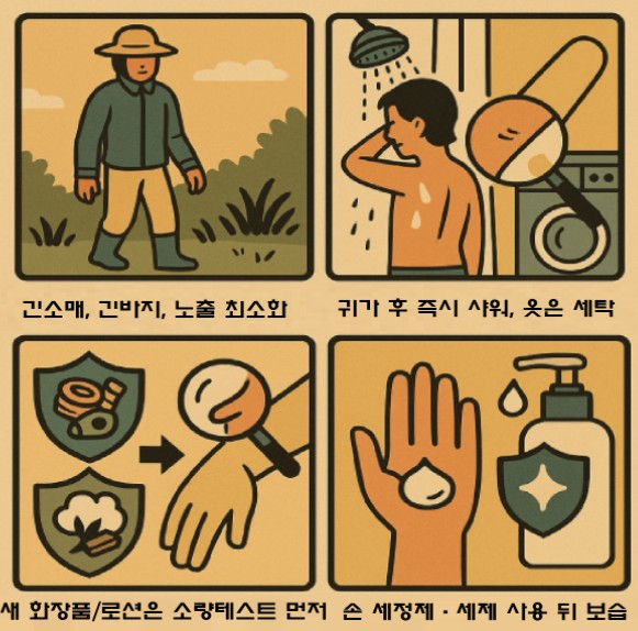 접촉두드러기를 예방하는방법 4컷만화