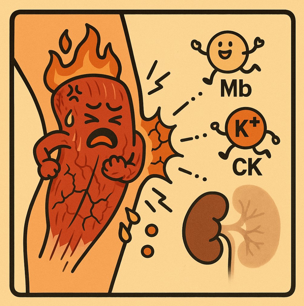 횡문근융해증의 원리를 보여주는 이미지