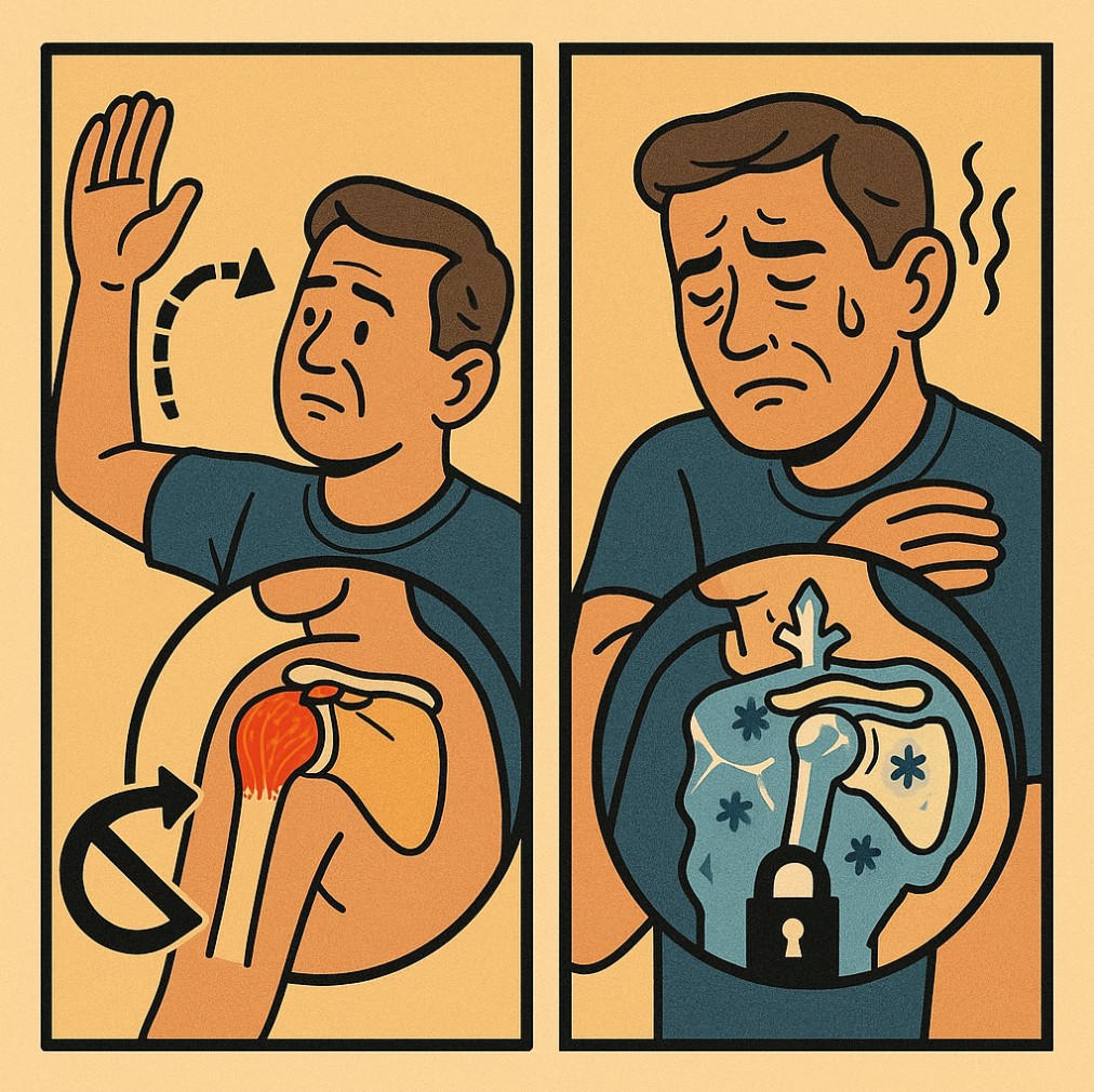 오십견의 증상을 나타내는 이미지