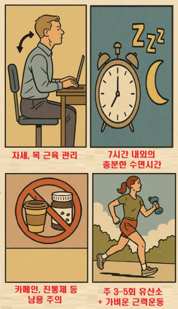 뒷골 땡김과 고혈압을 예방하는 생활습관관리 이미지