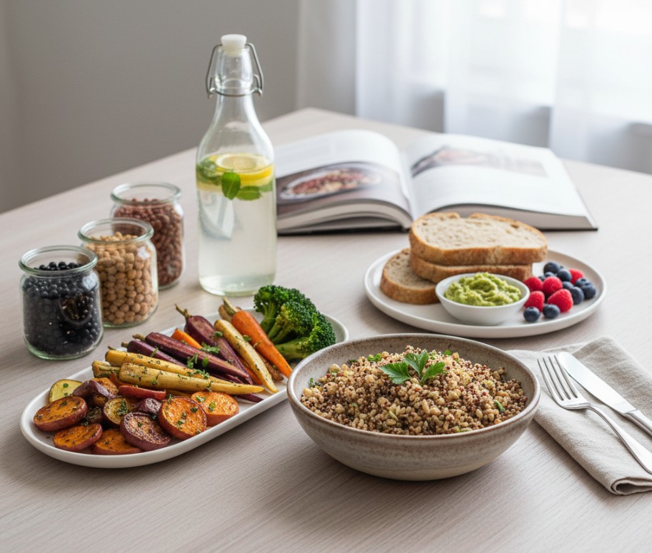 통곡물, 채소, 견과류 등의 이미지