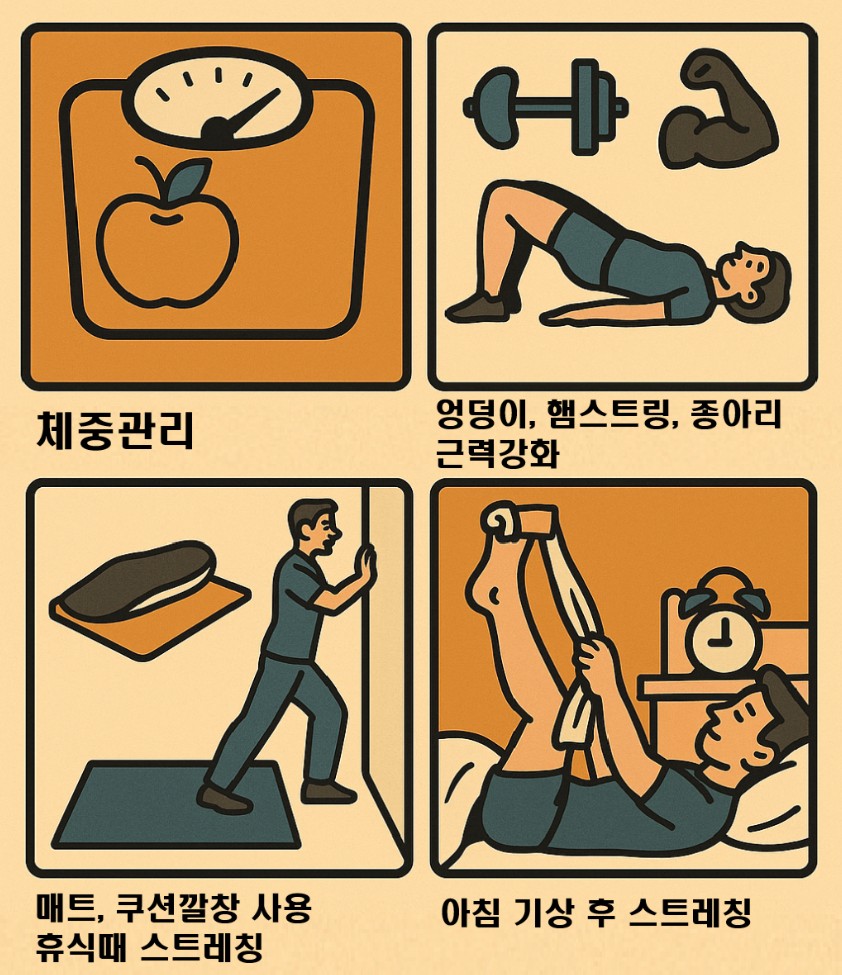 족저근막염 예방 4컷만화이미지