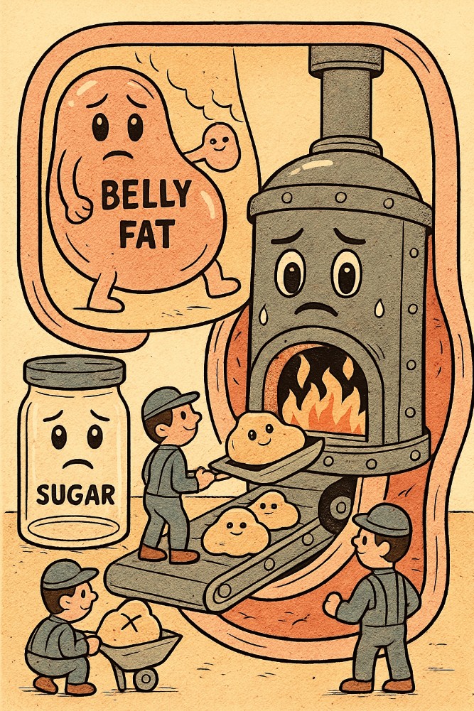 지방을 태워서 엔진을 돌리는 이미지