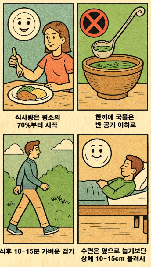 과식했을때 대처법 4컷만화