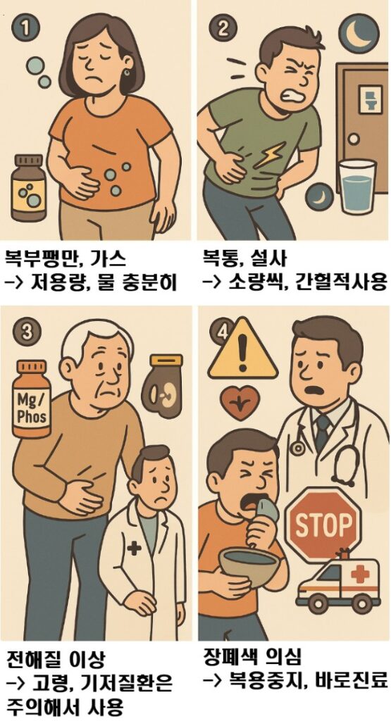 변비약 주의사항 4컷만화