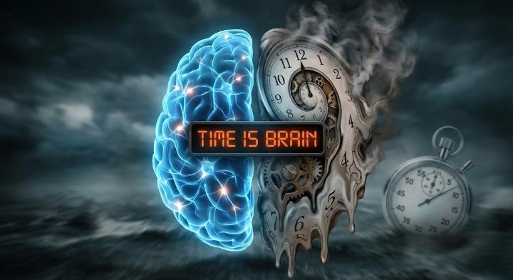 뇌졸중은 시간이 중요하다는 걸 보여주는 이미지