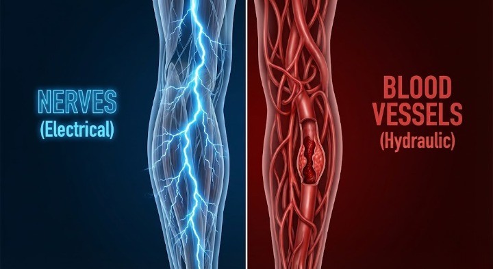 다리저림의 원인이 신경인지 혈관인지 구분하는 이미지