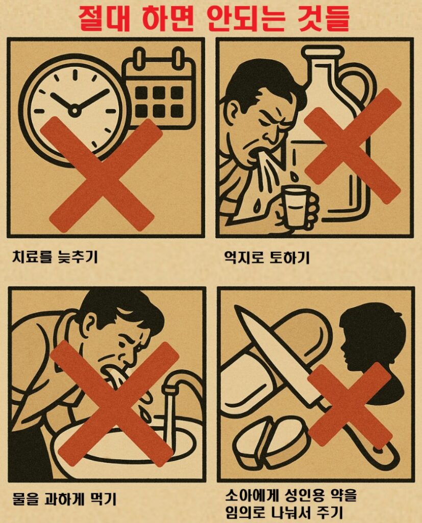 아세트아미노펜 과량복용에서 절대로 해서는 안되는 것들 4컷이미지