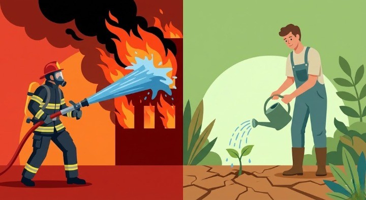 급한대로 불을 끌것이냐, 미래를 위해 재생을 목적으로 할것이냐