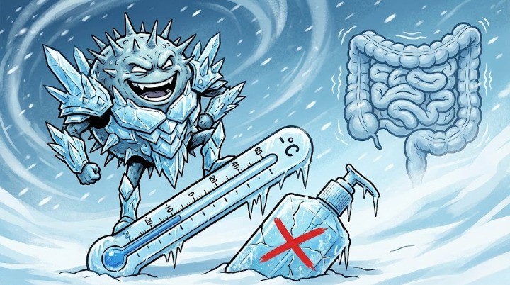 노로바이러스는 겨울에 걸리는 이유를 보여주는 이미지